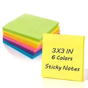 300 PCS 6 Colors Super Sticky Notes, 3x3 Strong Adhesive Self-Stick Pads | Premium thick paper, strong adhesive & no residue memo strips for reminders, to-do lists & study, for office, home & school 300 PCS 6 Colors Super Sticky Notes, 3x3 Strong Adhesive Self-Stick Pads | Premium thick paper, strong adhesive & no residue memo strips for reminders, to-do lists & study, for office, home & school
