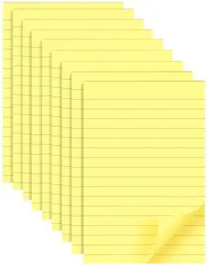 9 Pads Lined Sticky Notes 4x6 inch Post, Yellow, Clean Removal, Self-Stick Pads 40 Sheets/Pad 9 Pads Lined Sticky Notes 4x6 inch Post, Yellow, Clean Removal, Self-Stick Pads 40 Sheets/Pad
