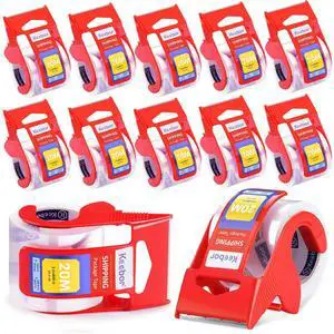 12 Rolls Packaging Tape with Dispenser, Heavy Duty, Clear | for Shipping Mailing Wrapping, 1.5'' Core 12 Rolls Packaging Tape with Dispenser, Heavy Duty, Clear | for Shipping Mailing Wrapping, 1.5'' Core