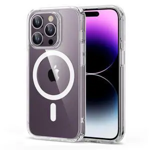 iPhone 14 Pro Case for MagSafe, Anti-Yellowing, Clear | Ultra Slim, 3X Military-Grade Drop Protection, Magnetic Phone Case, Impact Absorbing, Resists Scratches iPhone 14 Pro Case for MagSafe, Anti-Yellowing, Clear | Ultra Slim, 3X Military-Grade Drop Protection, Magnetic Phone Case, Impact Absorbing, Resists Scratches