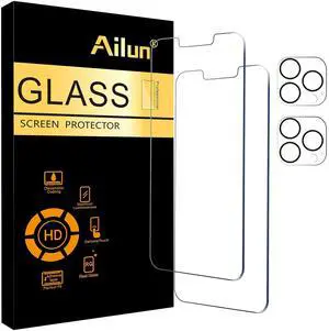 Screen Protector + Camera Lens Protector for iPhone 13 Pro Max | 2+2 Pack, 6.7 Inch, Tempered Glass Camera Lens Protector Included, HD, Case Friendly Screen Protector + Camera Lens Protector for iPhone 13 Pro Max | 2+2 Pack, 6.7 Inch, Tempered Glass Camera Lens Protector Included, HD, Case Friendly