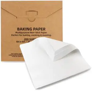 200 Pcs 8x8 Inch Parchment Paper Sheets,Food Grade Precut Baking Paper, Non-Stick & Greaseproof Square Pan Liners for Cake Pan, Air Fryer, Baking - White 200 Pcs 8x8 Inch Parchment Paper Sheets,Food Grade Precut Baking Paper, Non-Stick & Greaseproof Square Pan Liners for Cake Pan, Air Fryer, Baking - White