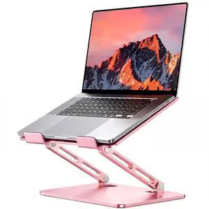 Aluminum Laptop Stand, Adjustable Laptop Stand for Desk Foldable -Pink | Portable Laptop Riser, Ergonomic Computer Notebook Holder for Desk, Office Desk Accessories (10-15.6'') Aluminum Laptop Stand, Adjustable Laptop Stand for Desk Foldable -Pink | Portable Laptop Riser, Ergonomic Computer Notebook Holder for Desk, Office Desk Accessories (10-15.6'')