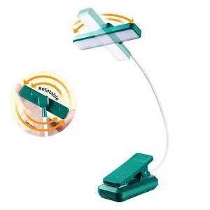 24 LEDs Rotatable Book Light, Rechargeable Clip Reading Lamp, Green | 3 color temps, 9 dimmable levels, flicker free eye care, 120hrs runtime, lightweight clip on for night reading & bookworms 24 LEDs Rotatable Book Light, Rechargeable Clip Reading Lamp, Green | 3 color temps, 9 dimmable levels, flicker free eye care, 120hrs runtime, lightweight clip on for night reading & bookworms