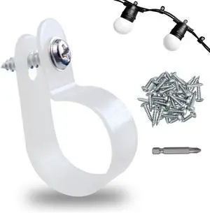 60 Pack 1/4 in Rope Light Clips ,Cable Clips | p-style Mounting Clips Plastic Cable Clamps for Wire Management 60 Pack 1/4 in Rope Light Clips ,Cable Clips | p-style Mounting Clips Plastic Cable Clamps for Wire Management