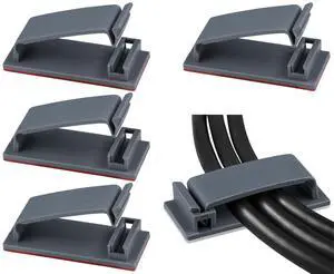 50Pcs Self Adhesive Cable Management Clips, Cable Organizers Wire Clips Cord Holder for TV PC Ethernet Cable Under Desk Home Office (Grey) 50Pcs Self Adhesive Cable Management Clips, Cable Organizers Wire Clips Cord Holder for TV PC Ethernet Cable Under Desk Home Office (Grey)