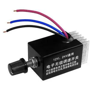 DC Motor Speed Controller Universal DC 12V 24V 10A Electronic Stepless Speed Regulator Switch for Car Truck Fan Heater Control DC Motor Speed Controller Universal DC 12V 24V 10A Electronic Stepless Speed Regulator Switch for Car Truck Fan Heater Control