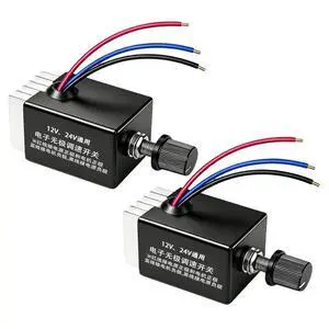 2 PCS 12V/24V DC Motor Speed Controller Universal,Knob Screw Electronic Stepless Speed Regulator Switch 10A,Adjustable Motor Speed, Automobile Fan HeaterControl, 12V Fan Speed Controller 2 PCS 12V/24V DC Motor Speed Controller Universal,Knob Screw Electronic Stepless Speed Regulator Switch 10A,Adjustable Motor Speed, Automobile Fan HeaterControl, 12V Fan Speed Controller