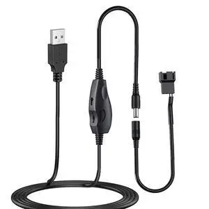 12V PC Fan Speed Controller, USB to 4-Pin Splitter Cable | Long Wire Power Adapter, Compatible 2/3/4-Pin, Cooling Project for PC Server Cabinet DVR TV Router Receiver Xbox Greenhouse 12V PC Fan Speed Controller, USB to 4-Pin Splitter Cable | Long Wire Power Adapter, Compatible 2/3/4-Pin, Cooling Project for PC Server Cabinet DVR TV Router Receiver Xbox Greenhouse