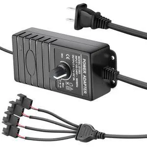 12V Fan Controller with Splitter Cable, 36W Adjustable Speed Controller AC 100-240V to DC 4-12V, PC Fan Power Supply Adapter for 3Pin 4Pin Computer Cooling Fans (FC-3/4P 12V Fan Controller with Splitter Cable, 36W Adjustable Speed Controller AC 100-240V to DC 4-12V, PC Fan Power Supply Adapter for 3Pin 4Pin Computer Cooling Fans (FC-3/4P