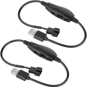 2 Pack USB 5V to 12V 4 Pin Fan Speed Adapter Controller Supported PC Cooling Fan, Max 12V 8W Output (11.8inch) 2 Pack USB 5V to 12V 4 Pin Fan Speed Adapter Controller Supported PC Cooling Fan, Max 12V 8W Output (11.8inch)