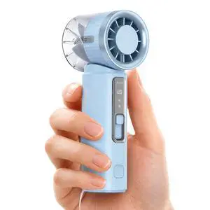 Portable Handheld Mini Turbo Fan with Ice Cooling, MiFan Blue | 120 Speed Adjustable, 15600RPM Turbo Airflow, 9H MAX, LED Display, USB-C Rechargeable, Compact & Lightweight for Travel, etc Portable Handheld Mini Turbo Fan with Ice Cooling, MiFan Blue | 120 Speed Adjustable, 15600RPM Turbo Airflow, 9H MAX, LED Display, USB-C Rechargeable, Compact & Lightweight for Travel, etc