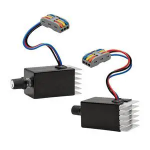 DC Motor Speed Controller 12V 24V 10A PWM, Universal Electronic Stepless Variable Regulator Switch with Heat Sink & Lever Wire Connectors for Easy Wiring, Car Truck Fan Heater Blower Control DC Motor Speed Controller 12V 24V 10A PWM, Universal Electronic Stepless Variable Regulator Switch with Heat Sink & Lever Wire Connectors for Easy Wiring, Car Truck Fan Heater Blower Control