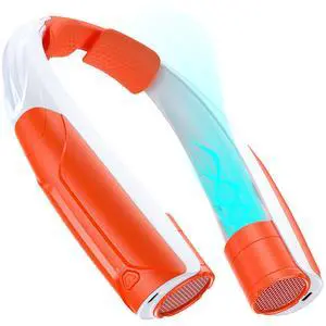 Portable Neck Fan with 6000mAh Battery, USB-C Rechargeable, Orange Hands-Free Personal Fan 6 Speeds, 6-20Hrs Cooling for Outdoor Sports/Gym/Office, Adjustable 11oz Lightweight, Neck Cooler Portable Neck Fan with 6000mAh Battery, USB-C Rechargeable, Orange Hands-Free Personal Fan 6 Speeds, 6-20Hrs Cooling for Outdoor Sports/Gym/Office, Adjustable 11oz Lightweight, Neck Cooler