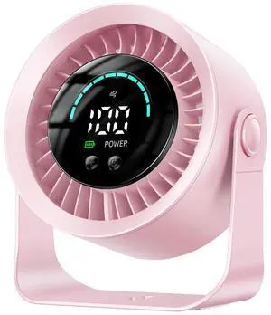 Portable Desk Fan, 100 Speeds, 360° Rotation, USB Rechargeable | Quiet LED Display Table Fan with Wall Mount Design. Small Personal Cooling Fans for Home, Bedroom, Office & Travel, Pink Portable Desk Fan, 100 Speeds, 360° Rotation, USB Rechargeable | Quiet LED Display Table Fan with Wall Mount Design. Small Personal Cooling Fans for Home, Bedroom, Office & Travel, Pink