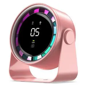 Small Desk Fan, Ultra-Quiet Desktop Air Circulator, Touch Screen Control, Multi-Speed Desktop Fan with LED Light, Quiet Table Fan for Bedroom, USB Rechargeable Small Fan for Desk(Pink) Small Desk Fan, Ultra-Quiet Desktop Air Circulator, Touch Screen Control, Multi-Speed Desktop Fan with LED Light, Quiet Table Fan for Bedroom, USB Rechargeable Small Fan for Desk(Pink)