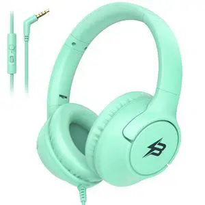 Kids Headphones Wired with Microphone, 3.5 Cord 85/94dB Volume Limit, Green | Wired Over Ear Headphones for Kids Boys Toddler, Foldable Plug in Headphones for School Tablet Computer Airplane Travel Kids Headphones Wired with Microphone, 3.5 Cord 85/94dB Volume Limit, Green | Wired Over Ear Headphones for Kids Boys Toddler, Foldable Plug in Headphones for School Tablet Computer Airplane Travel