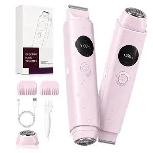 Bikini Trimmer for Women Waterproof Dual-Head Razor LED Display | Dual-head for face & body, IPX7 wet/dry use, LED display shows power level, cordless rechargeable Bikini Trimmer for Women Waterproof Dual-Head Razor LED Display | Dual-head for face & body, IPX7 wet/dry use, LED display shows power level, cordless rechargeable