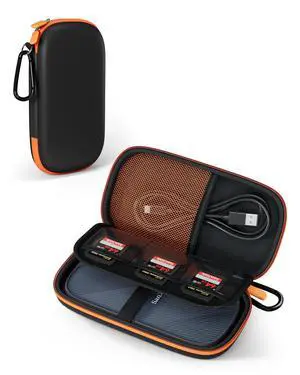 Hard Carrying Case for SanDisk Extreme Pro Portable SSD -Black | 2025 USB4 4TB/2TB, USB-C, EVA Travel Storage Bag with 3 Card Slots, External Solid State Drive Protective Cover Hard Carrying Case for SanDisk Extreme Pro Portable SSD -Black | 2025 USB4 4TB/2TB, USB-C, EVA Travel Storage Bag with 3 Card Slots, External Solid State Drive Protective Cover
