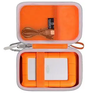 Hard Case Compatible for LaCie Rugged Mini 1TB/ 2TB/ 4TB/ 5TB External Hard Drive Portable HDD, Case Only (Orange & White) Hard Case Compatible for LaCie Rugged Mini 1TB/ 2TB/ 4TB/ 5TB External Hard Drive Portable HDD, Case Only (Orange & White)