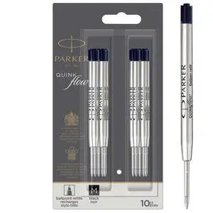 QUINKflow Authentic Black Ink Refills, Medium Point, for Ballpoint Pens, 10 Count - Desk, Office Supplies, Everyday Writing QUINKflow Authentic Black Ink Refills, Medium Point, for Ballpoint Pens, 10 Count - Desk, Office Supplies, Everyday Writing