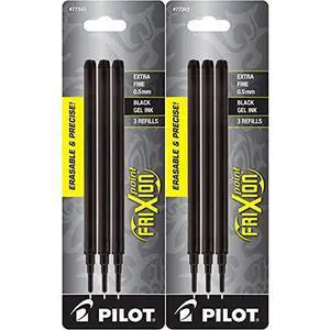 FriXion Point Erasable Gel Ink Refills, Extra Fine Point, 0.5mm, Black Ink, 6 Refills FriXion Point Erasable Gel Ink Refills, Extra Fine Point, 0.5mm, Black Ink, 6 Refills