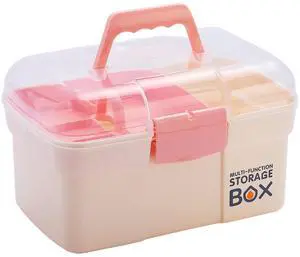 11'' Plastic Storage Box with Removable Tray, Multipurpose Organizer for Sewing, Art & Craft, Cosmetic (White) 11'' Plastic Storage Box with Removable Tray, Multipurpose Organizer for Sewing, Art & Craft, Cosmetic (White)