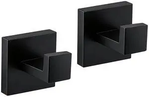 2 Piece Towel Hook - Bathroom Robe Hook - Matte Black | Wall Mounted Towel Hooks for Bathroom, Stainless Steel Towel Holder for Bathroom, Heavy Duty Towel Holder, Coat Hook 2 Piece Towel Hook - Bathroom Robe Hook - Matte Black | Wall Mounted Towel Hooks for Bathroom, Stainless Steel Towel Holder for Bathroom, Heavy Duty Towel Holder, Coat Hook