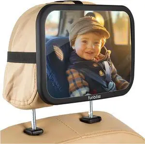 Baby Car Mirror Backseat, Black | Most Stable, Premium Matte Finish, Ultra High Definition PMMA Material, Secure and Shatterproof Baby Car Mirror Backseat, Black | Most Stable, Premium Matte Finish, Ultra High Definition PMMA Material, Secure and Shatterproof