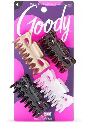 SlideProof Classics Medium Claw Clips - 4 Ct, Assorted Neutrals, Hair Styling Accessories with Secure Grip, Chic Hair Accessories for Women & Men, For All Occasions, All Hair Types SlideProof Classics Medium Claw Clips - 4 Ct, Assorted Neutrals, Hair Styling Accessories with Secure Grip, Chic Hair Accessories for Women & Men, For All Occasions, All Hair Types