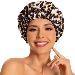 Shower Caps for Women Reusable Waterproof, Shower Hair Cap | Washable Bonnet, Wide Elastic Band, Large Fit, Holds Long Hair, Braids Friendly, Bath Accessories, Spa, Travel Shower Caps for Women Reusable Waterproof, Shower Hair Cap | Washable Bonnet, Wide Elastic Band, Large Fit, Holds Long Hair, Braids Friendly, Bath Accessories, Spa, Travel