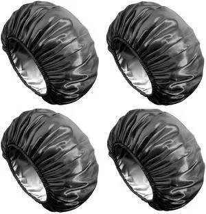 Shower Cap, Extra Large Shower Cap for Men, Satin EVA Double Layer Waterproof Reusable Hair Cap for Women Long Hair(All Black 4 Pack) Shower Cap, Extra Large Shower Cap for Men, Satin EVA Double Layer Waterproof Reusable Hair Cap for Women Long Hair(All Black 4 Pack)