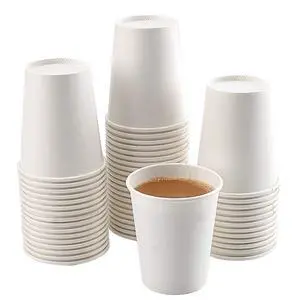 White Paper Cups - 50 Pack, 8 Oz Disposable, Hot Coffee & Water Cups White Paper Cups - 50 Pack, 8 Oz Disposable, Hot Coffee & Water Cups