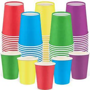 100 Pack Rainbow Paper Cups, 9oz Colored Cups | Disposable Paper Cups Bulk, Colorful Drinking Cup for Kids Birthday DIY Holiday Back to School Party Supplies, 5 Colors 100 Pack Rainbow Paper Cups, 9oz Colored Cups | Disposable Paper Cups Bulk, Colorful Drinking Cup for Kids Birthday DIY Holiday Back to School Party Supplies, 5 Colors