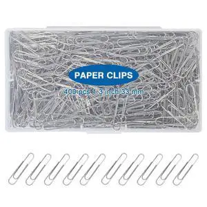 400 Pcs Medium Paper Clips,1.3 inch Metal Paper Clip for Office, School. 400 Pcs Medium Paper Clips,1.3 inch Metal Paper Clip for Office, School.