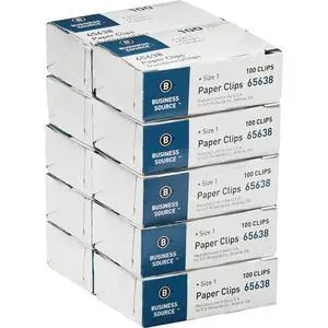 Paper Clips, Size 1, Regular, .033 Wire Gauge, 100/Box, 10 Boxes Total Paper Clips, Size 1, Regular, .033 Wire Gauge, 100/Box, 10 Boxes Total