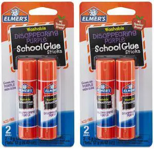 Disappearing Purple School Glue Sticks, 0.21 oz, 4 Count Disappearing Purple School Glue Sticks, 0.21 oz, 4 Count
