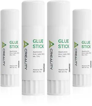 4 Pack Creality 3D Printer Glue Sticks Enhanced First Layer Adhesion | Reduce Warping on Hot Bed, PVP Solid 3D Print Glue Sticks Compatible with PLA/ABS/PETG/PC/PA/TPU, Each Weighing 21g/0.74oz 4 Pack Creality 3D Printer Glue Sticks Enhanced First Layer Adhesion | Reduce Warping on Hot Bed, PVP Solid 3D Print Glue Sticks Compatible with PLA/ABS/PETG/PC/PA/TPU, Each Weighing 21g/0.74oz