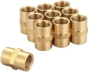 Brass Coupling 1/4 Inch NPT Female x 1/4 Inch NPT Female | Hex Head Pipe Fitting, Pack of 10, Compressor connector 1/4 fnpt to 1/4 fnpt Coupler, Air Hose Adapter Brass Fittings Brass Coupling 1/4 Inch NPT Female x 1/4 Inch NPT Female | Hex Head Pipe Fitting, Pack of 10, Compressor connector 1/4 fnpt to 1/4 fnpt Coupler, Air Hose Adapter Brass Fittings