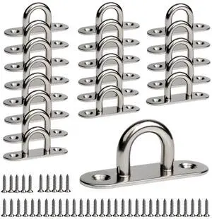 20-Pack Stainless Steel Ceiling Hook Ring Hooks 1. 8 inch M5 Strip Type Eye Plate with Enclosed Hook Boat Rigging Heavy Duty Ceiling & Wall Mount Hanging Hardware Fitting 20-Pack Stainless Steel Ceiling Hook Ring Hooks 1. 8 inch M5 Strip Type Eye Plate with Enclosed Hook Boat Rigging Heavy Duty Ceiling & Wall Mount Hanging Hardware Fitting