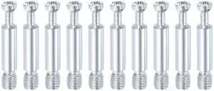 10Pcs 35mm Furniture Connecting Fittings, Thread Bolts Dowels Screws, Metal Dowel Fitting Fasteners for Cabinet Drawer and Wardrobe Furniture, Silver 10Pcs 35mm Furniture Connecting Fittings, Thread Bolts Dowels Screws, Metal Dowel Fitting Fasteners for Cabinet Drawer and Wardrobe Furniture, Silver