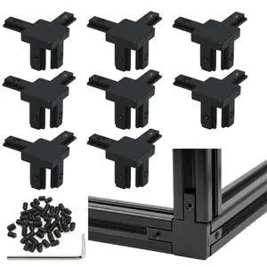 8Pcs 2020 Aluminum Extrusion 3-Way Tri Connector Hardware Brackets with Screws for 2020 T/ V Slot Black Aluminum Profiles Frame Fitting Accessories 8Pcs 2020 Aluminum Extrusion 3-Way Tri Connector Hardware Brackets with Screws for 2020 T/ V Slot Black Aluminum Profiles Frame Fitting Accessories