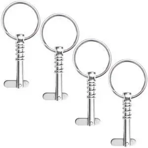 4 Pcs Quick Release Pins 1/4" Diameter, Usable Length 0.9", Hardware pins | bimini top pins, bimini pins for boat, w/ Drop Cam & Spring, Full 316 Stainless Steel Marine Hardware 4 Pcs Quick Release Pins 1/4" Diameter, Usable Length 0.9", Hardware pins | bimini top pins, bimini pins for boat, w/ Drop Cam & Spring, Full 316 Stainless Steel Marine Hardware