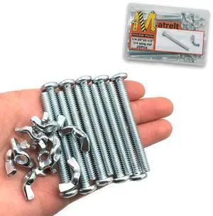 20Pack 1/4"-20 x2-1/2 Screw Bolts and Wing Nut Kit 10pcs Machine Screws with Round Head Phillips 10pcs Butterfly Hand Twist Tighten Nut Zinc Plated Hardware Fitting Fastenings Assortment Kit 20Pack 1/4"-20 x2-1/2 Screw Bolts and Wing Nut Kit 10pcs Machine Screws with Round Head Phillips 10pcs Butterfly Hand Twist Tighten Nut Zinc Plated Hardware Fitting Fastenings Assortment Kit