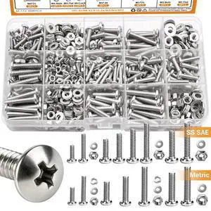 408PCS Machine Screws Assortment Kit, SAE & Metric Nuts Bolts | SAE #6-32 #8-32 #10-24 metric M3 M4 M5 Phillips Pan Head Screws Cross Slotted Round Head Bolts 408PCS Machine Screws Assortment Kit, SAE & Metric Nuts Bolts | SAE #6-32 #8-32 #10-24 metric M3 M4 M5 Phillips Pan Head Screws Cross Slotted Round Head Bolts