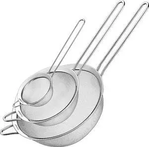 Mesh Strainers, Stainless Steel, Dishwasher Safe, 3-Count | Fine mesh kitchen strainers in 3 sizes Mesh Strainers, Stainless Steel, Dishwasher Safe, 3-Count | Fine mesh kitchen strainers in 3 sizes