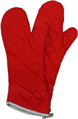 Flame Retardant Quilted Oven Mitts, 17" Heavy-Duty Heat & Burn Protection for Kitchen, BBQ, Grilling, Lab-Tested, Flexible, Oversized, 2-Pack, Red Flame Retardant Quilted Oven Mitts, 17" Heavy-Duty Heat & Burn Protection for Kitchen, BBQ, Grilling, Lab-Tested, Flexible, Oversized, 2-Pack, Red