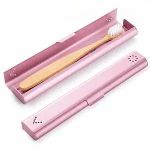 Toothbrush Travel Case Aluminum, Portable Toothbrush Holders Travel, Manual Toothbrush Case Container for Traveling, Bathroom, Camping, Business Trip-1Pack Pink Toothbrush Travel Case Aluminum, Portable Toothbrush Holders Travel, Manual Toothbrush Case Container for Traveling, Bathroom, Camping, Business Trip-1Pack Pink