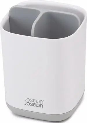 Easy-Store - Compact Toothbrush Holder Caddy Bathroom Storage , Grey/White, Regular Easy-Store - Compact Toothbrush Holder Caddy Bathroom Storage , Grey/White, Regular