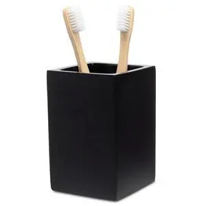 Matte Black Bathroom Toothbrush Holder Cup - Square Matte Black Bathroom Toothbrush Holder Cup - Square